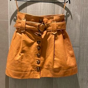 Sezane skirt, 100% leather. Camel. Size 36. Never worn